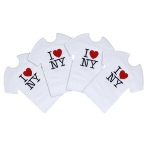 NWT I ❤️ NY T-Shirt Cocktail Napkins Set of 4 100% Linen by Chefanie